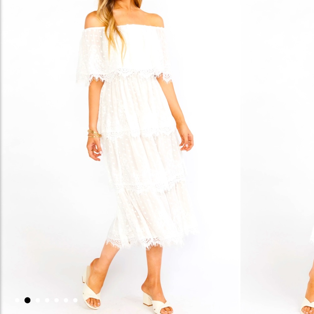 Strapless white “Show Me Your MuMu” dress